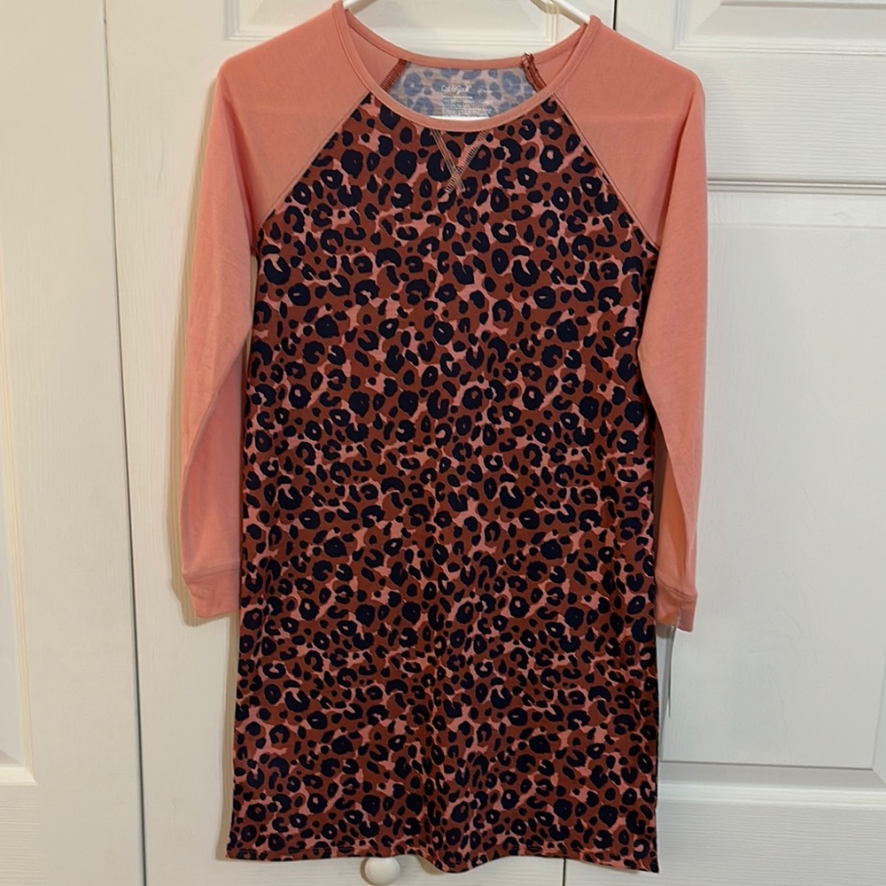 Girl’s Pink and Black Leopard Print Nightgown
